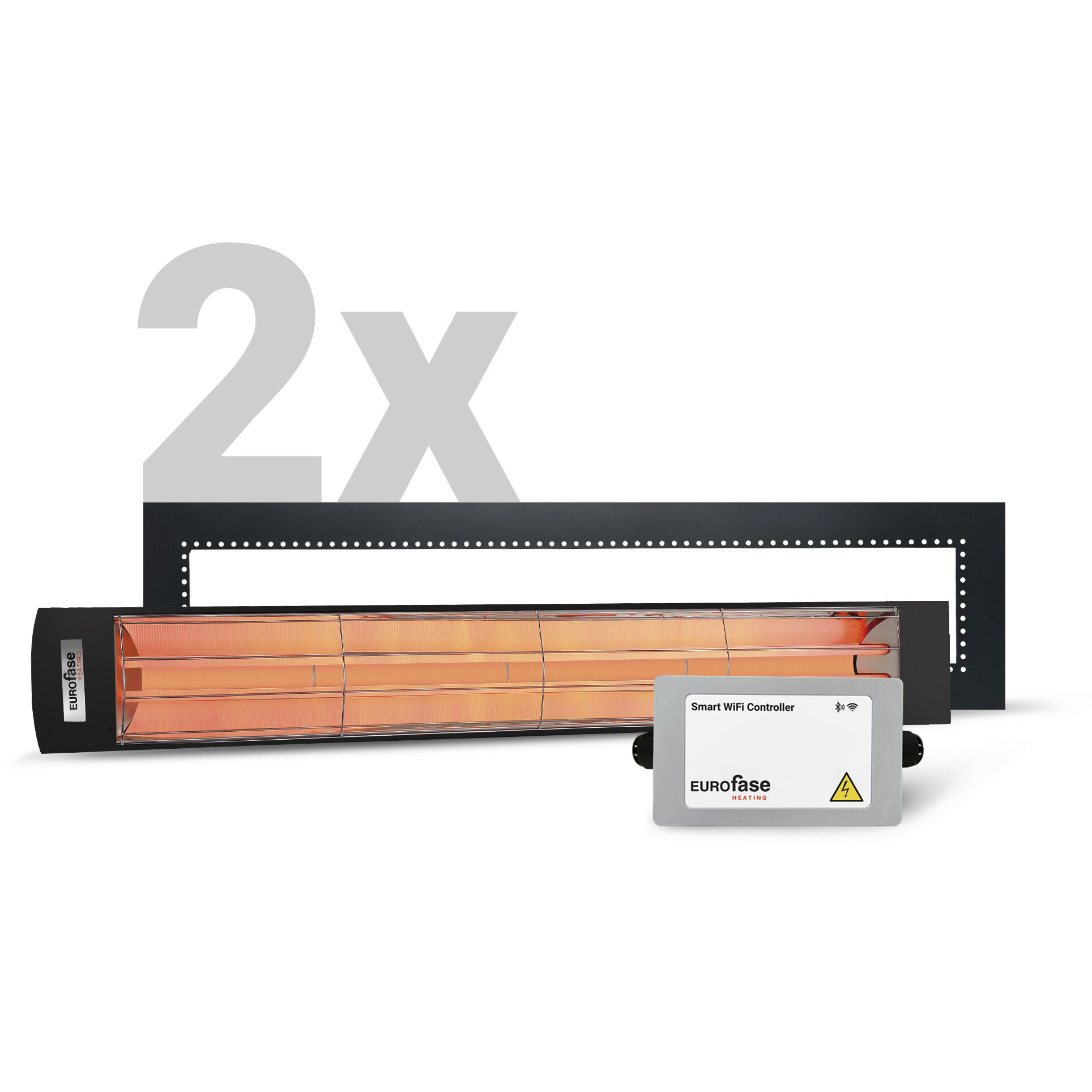 EF60 Series Black and Light Grey Electric Patio Heater Bundle